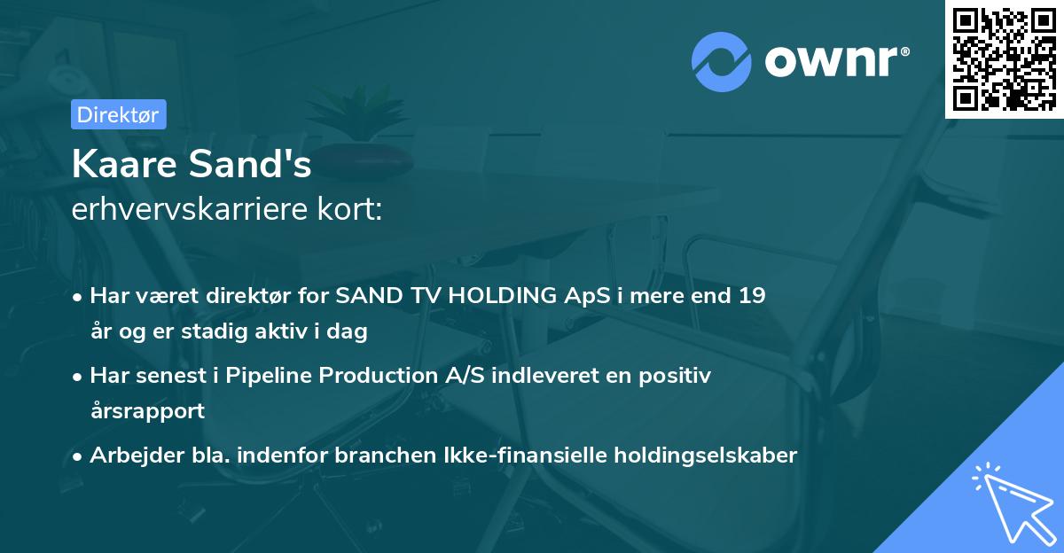 Kaare Sand's erhvervskarriere kort
