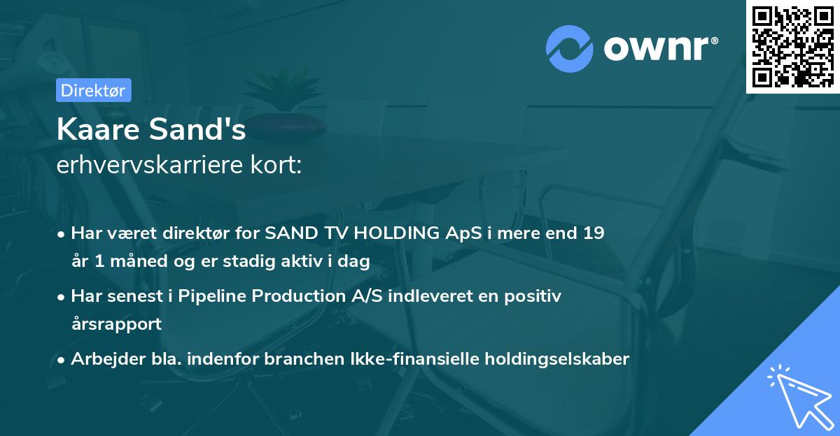 Kaare Sand's erhvervskarriere kort
