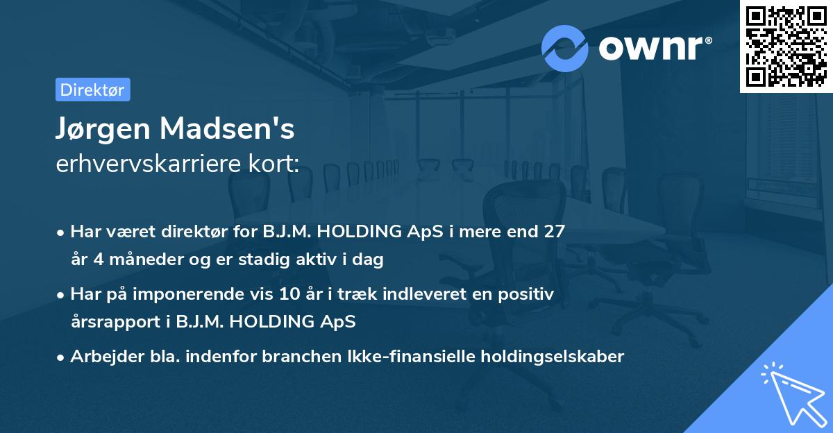 Jørgen Madsen's erhvervskarriere kort