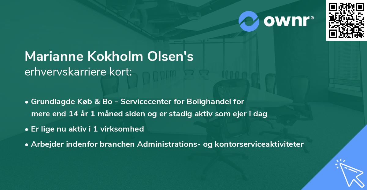 Marianne Kokholm Olsen's erhvervskarriere kort