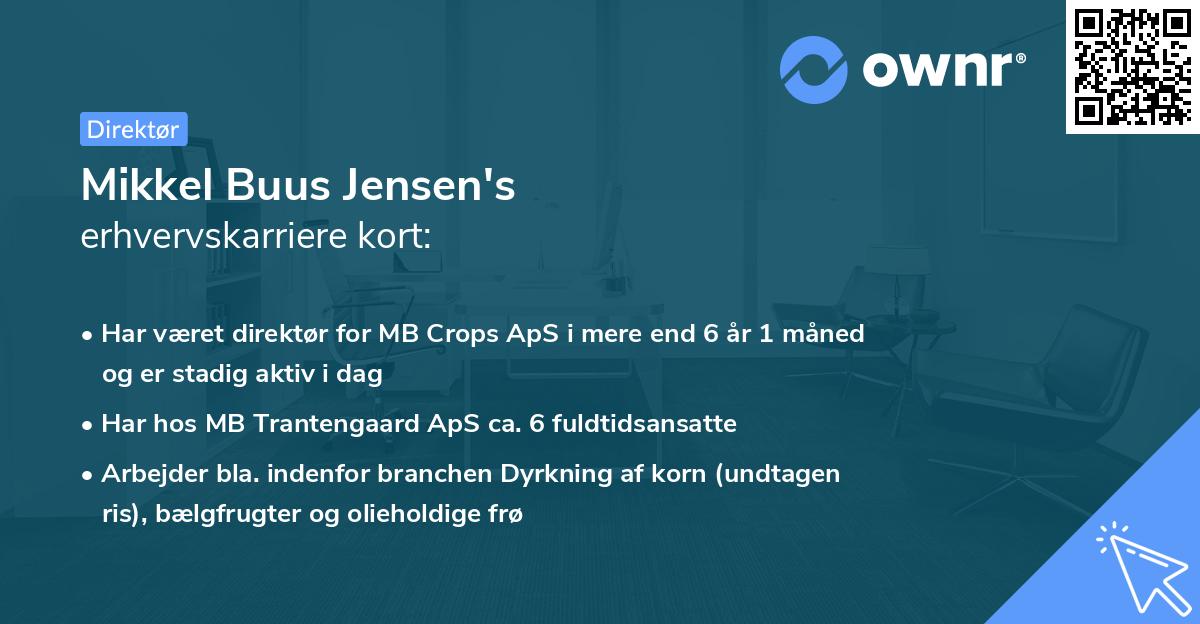 Mikkel Buus Jensen's erhvervskarriere kort