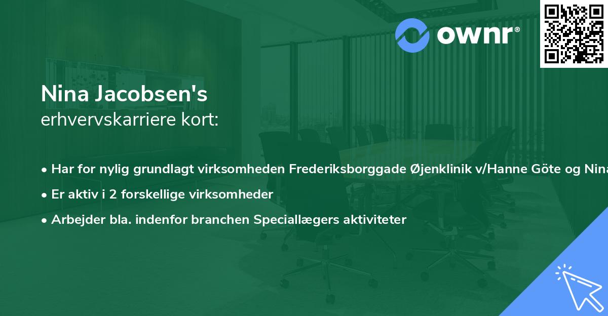 Nina Jacobsen's erhvervskarriere kort