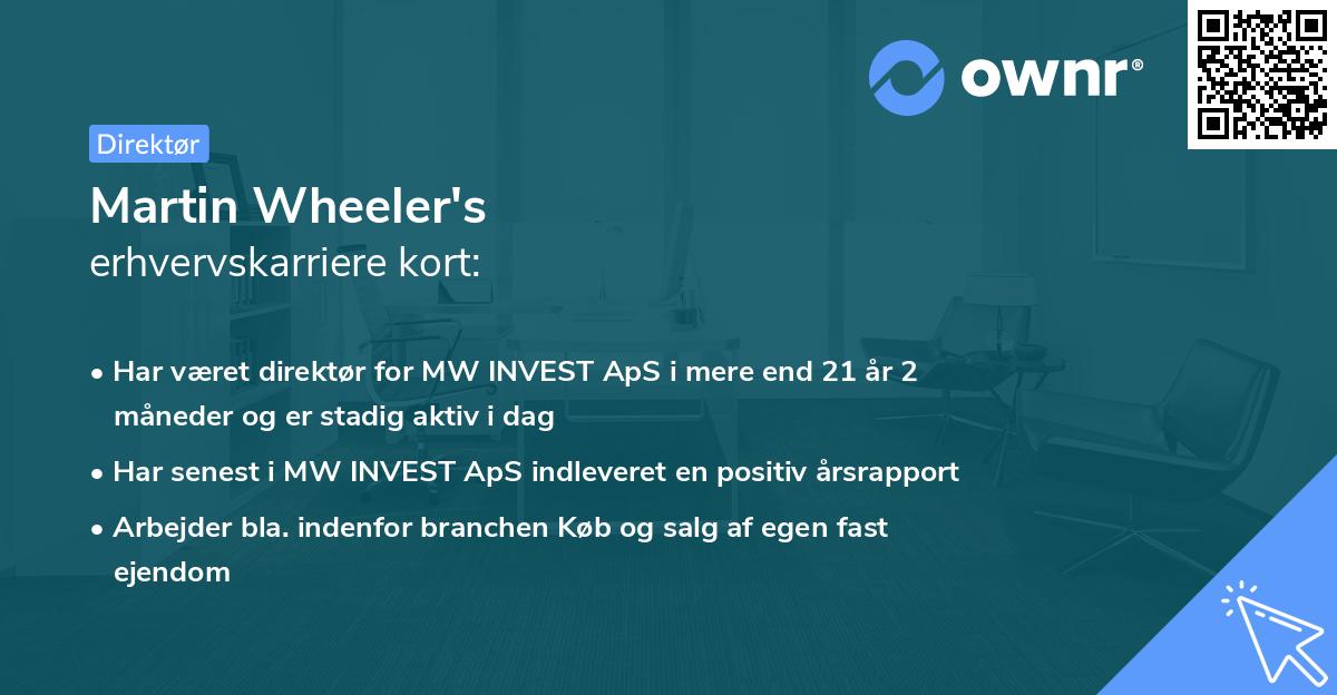Martin Wheeler's erhvervskarriere kort