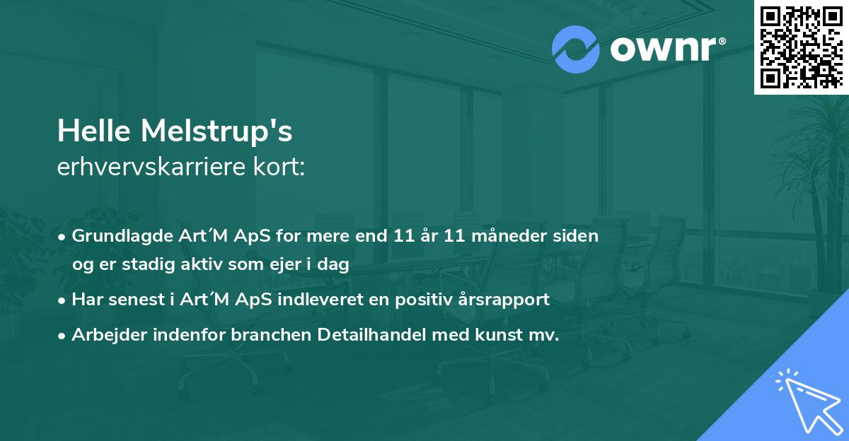 Helle Melstrup's erhvervskarriere kort