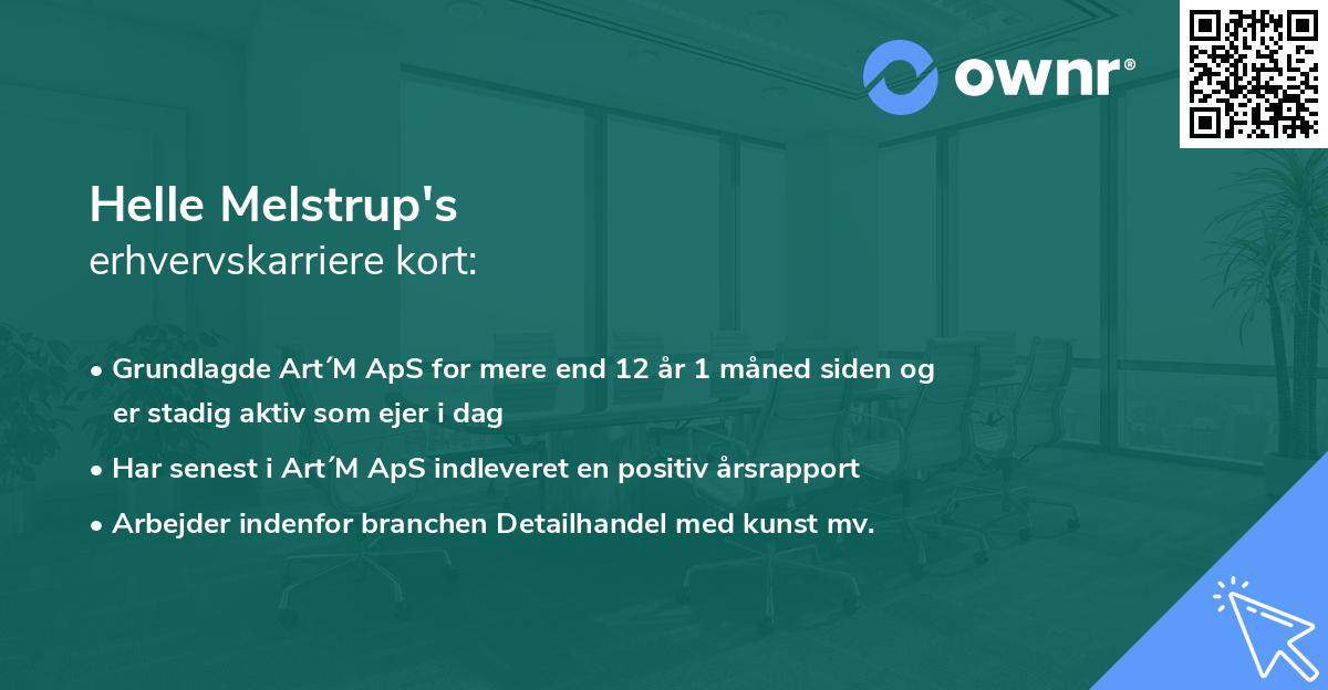 Helle Melstrup's erhvervskarriere kort