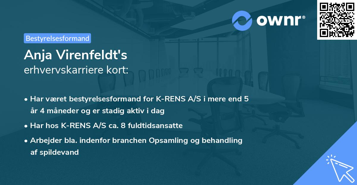 Anja Virenfeldt's erhvervskarriere kort