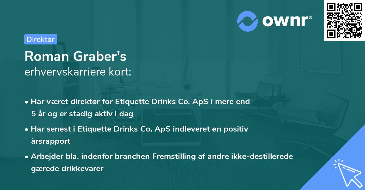 Roman Graber's erhvervskarriere kort