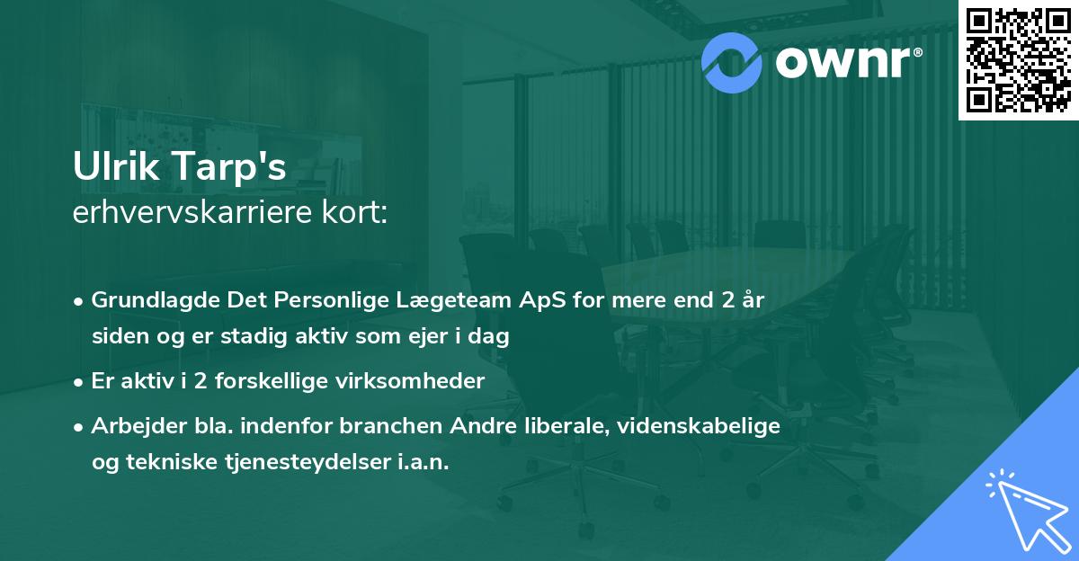 Ulrik Tarp's erhvervskarriere kort