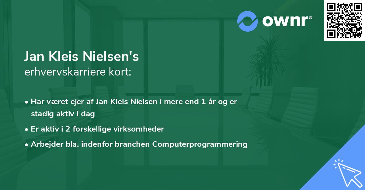 Jan Kleis Nielsen's erhvervskarriere kort
