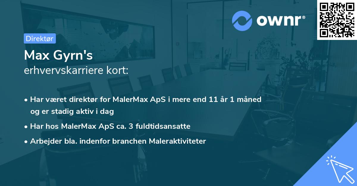 Max Gyrn's erhvervskarriere kort