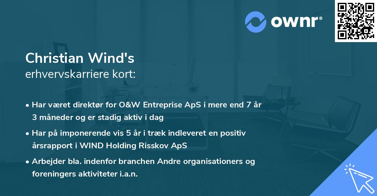 Christian Wind's erhvervskarriere kort