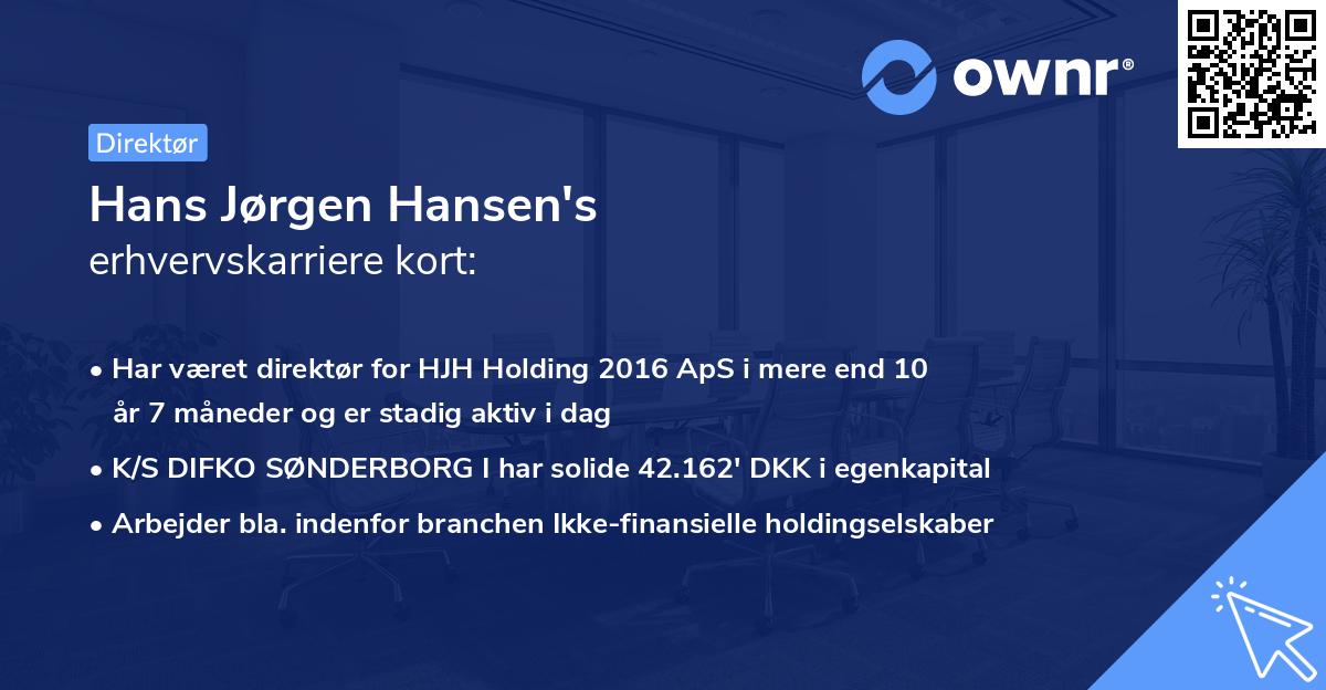 Hans Jørgen Hansen's erhvervskarriere kort