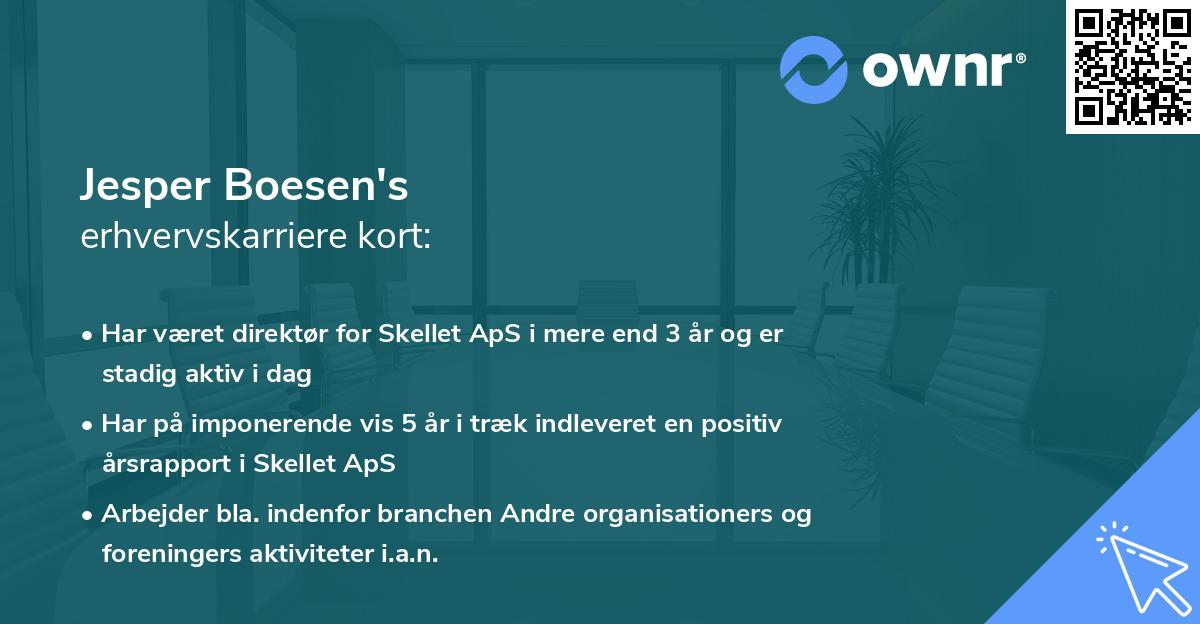 Jesper Boesen's erhvervskarriere kort