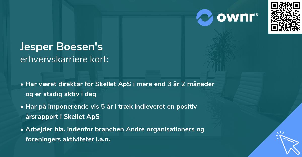 Jesper Boesen's erhvervskarriere kort