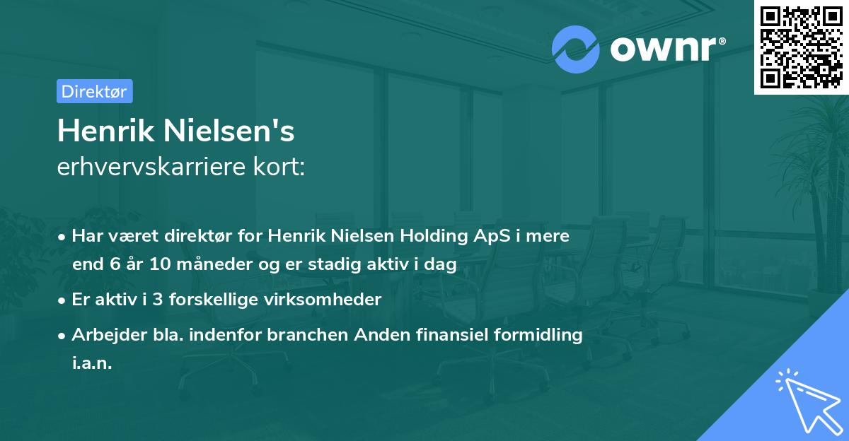 Henrik Nielsen's erhvervskarriere kort