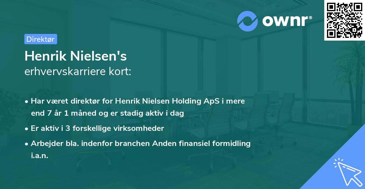 Henrik Nielsen's erhvervskarriere kort