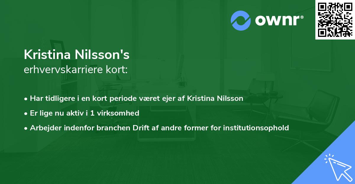 Kristina Nilsson's erhvervskarriere kort