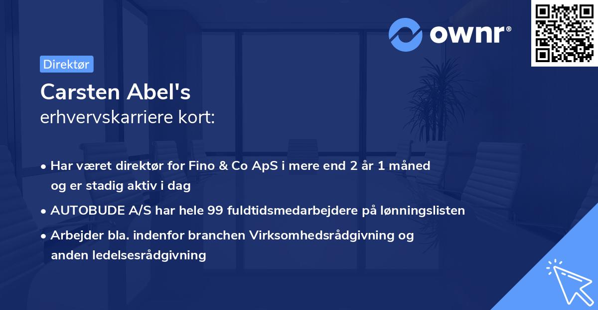 Carsten Abel's erhvervskarriere kort
