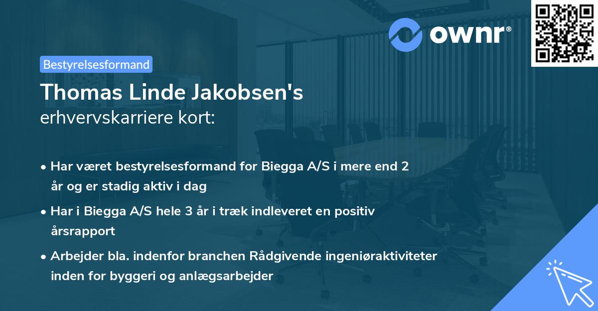 Thomas Linde Jakobsen's erhvervskarriere kort