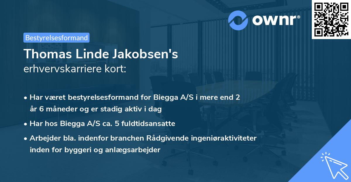 Thomas Linde Jakobsen's erhvervskarriere kort