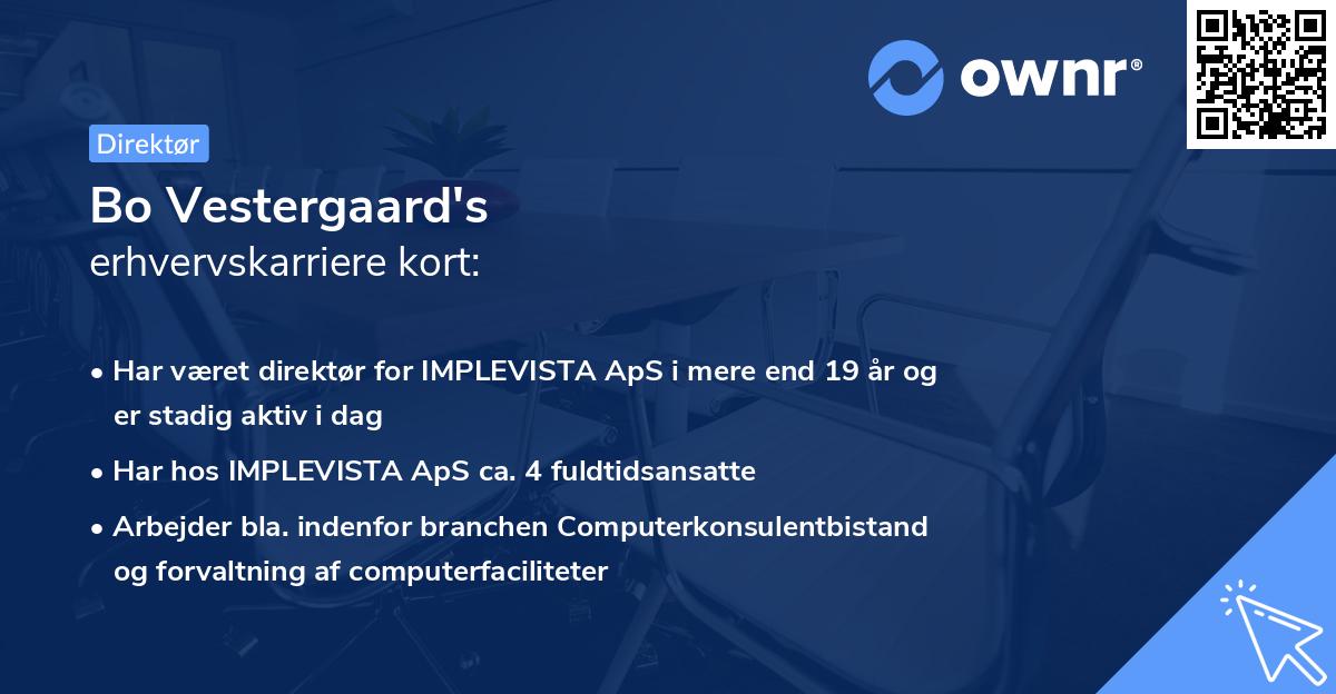 Bo Vestergaard's erhvervskarriere kort