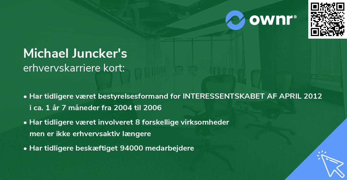 Michael Juncker's erhvervskarriere kort