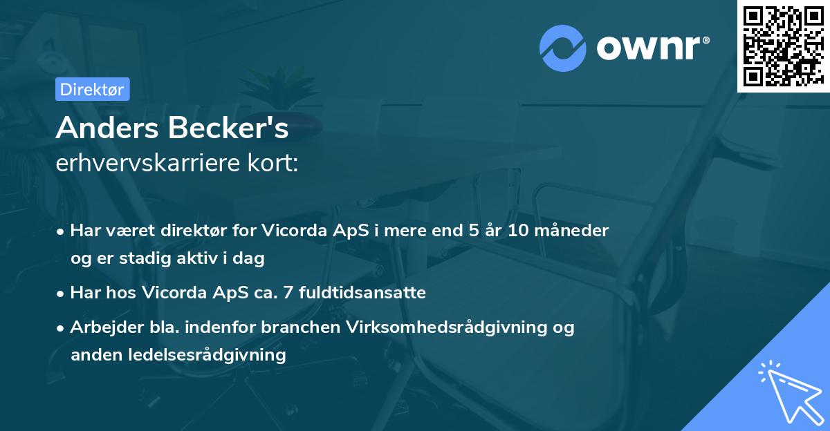 Anders Becker's erhvervskarriere kort