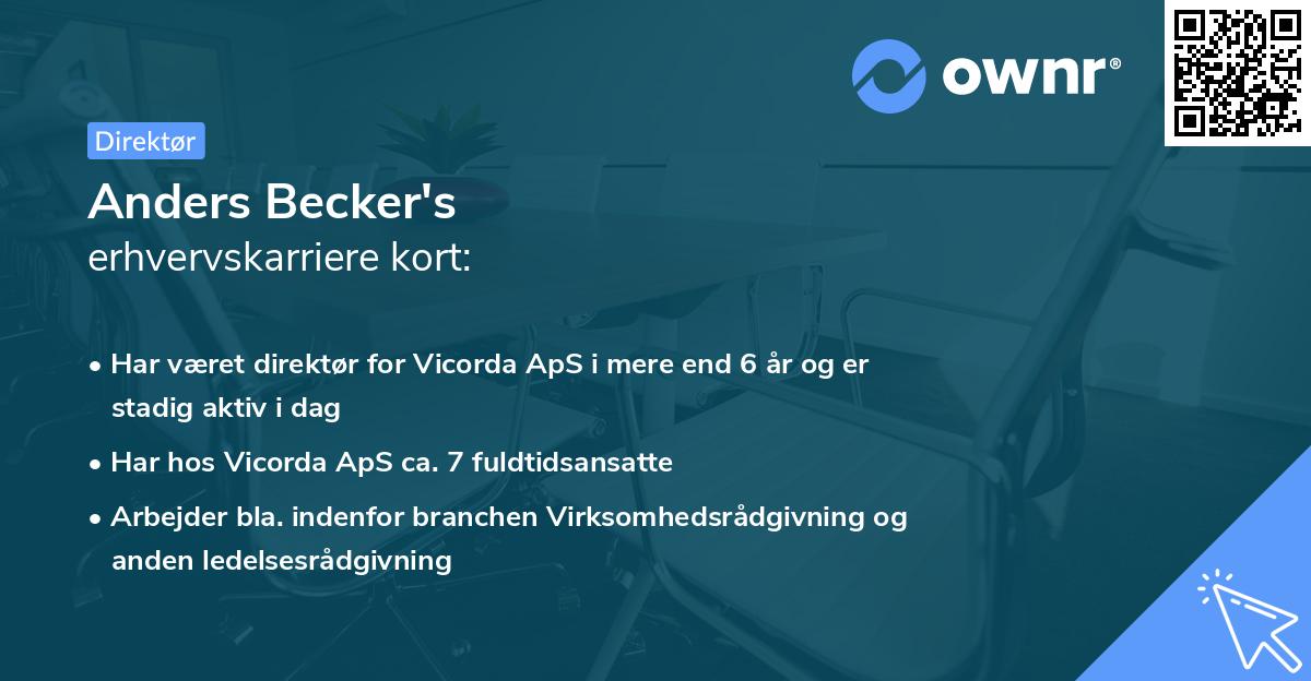 Anders Becker's erhvervskarriere kort