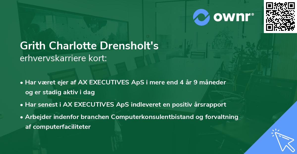 Grith Charlotte Drensholt's erhvervskarriere kort