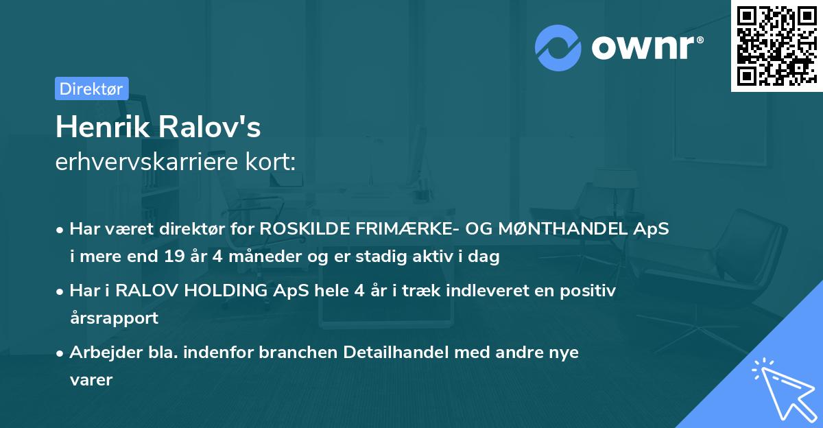 Henrik Ralov's erhvervskarriere kort