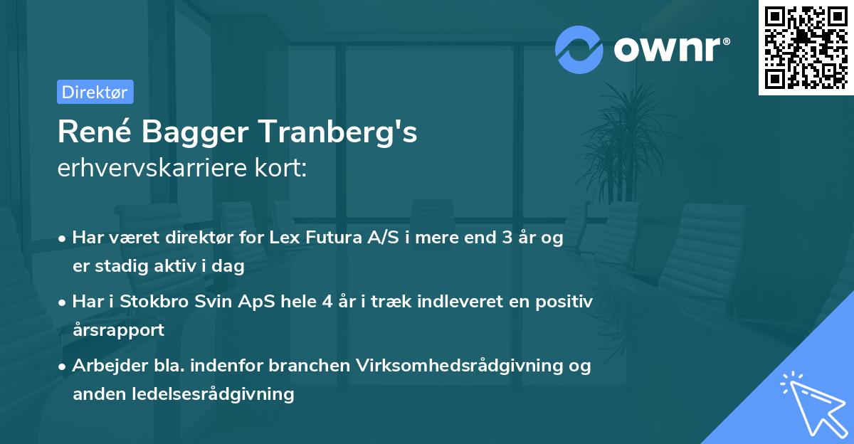 René Bagger Tranberg's erhvervskarriere kort