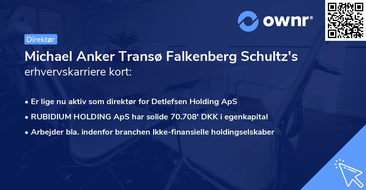 Michael Anker Transø Falkenberg Schultz's erhvervskarriere kort