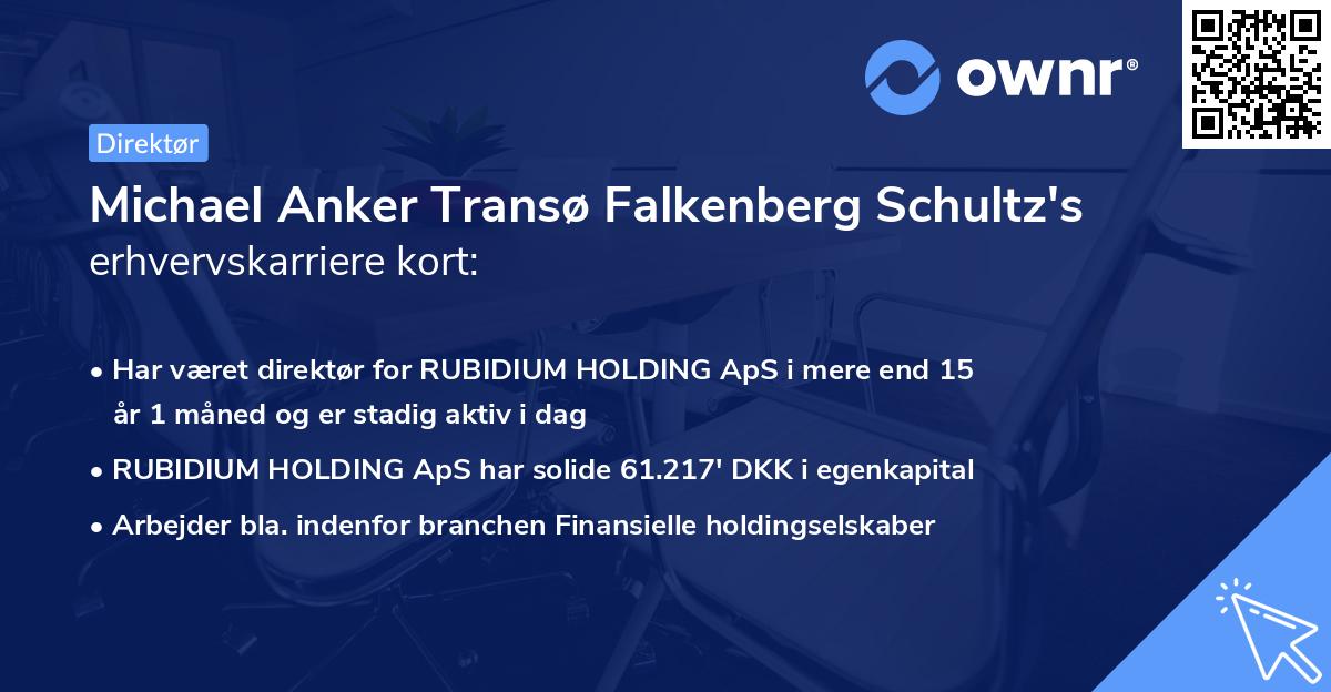 Michael Anker Transø Falkenberg Schultz's erhvervskarriere kort