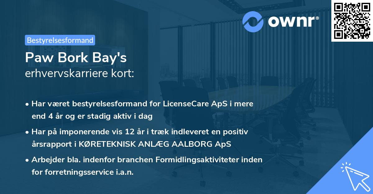 Paw Bork Bay's erhvervskarriere kort