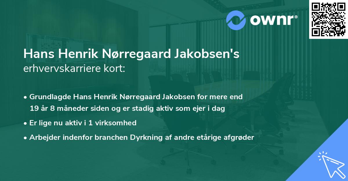 Hans Henrik Nørregaard Jakobsen's erhvervskarriere kort