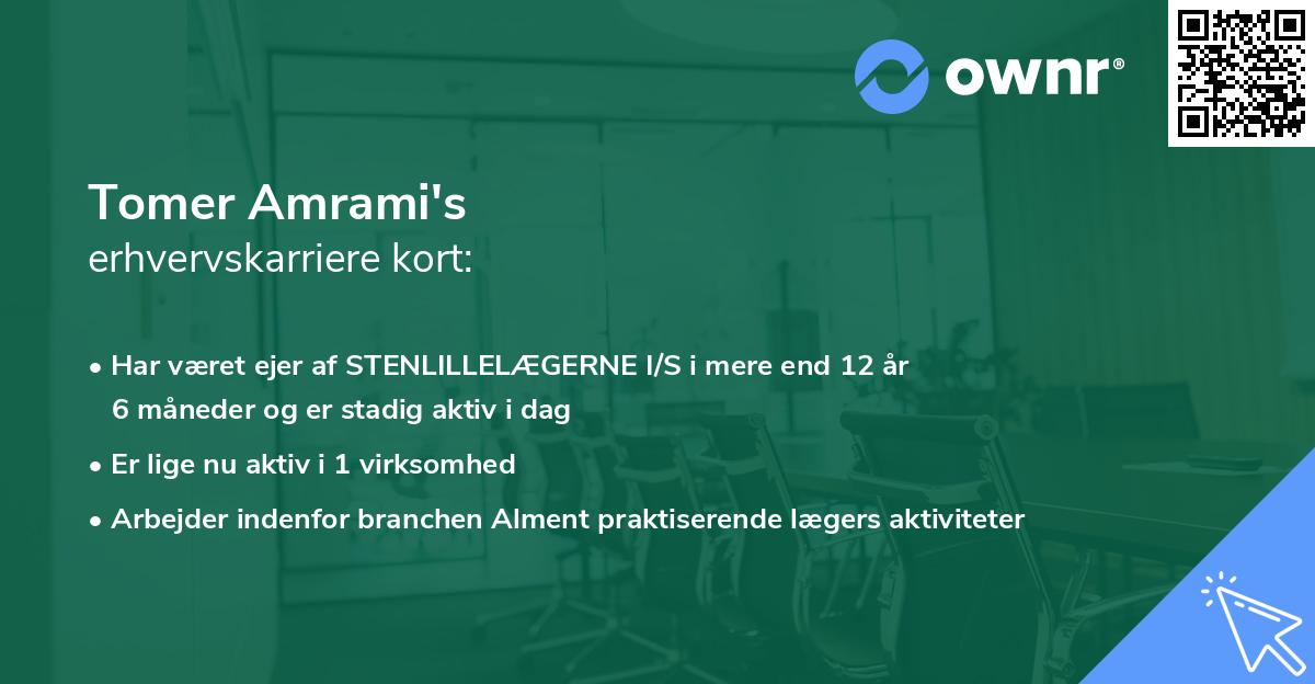 Tomer Amrami's erhvervskarriere kort