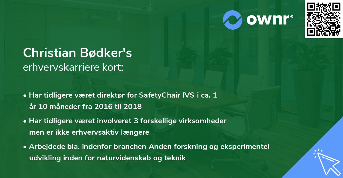 Christian Bødker's erhvervskarriere kort