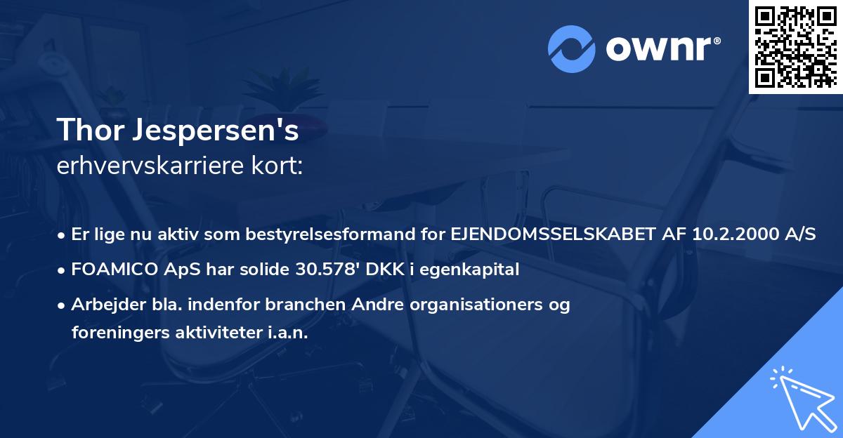 Thor Jespersen's erhvervskarriere kort