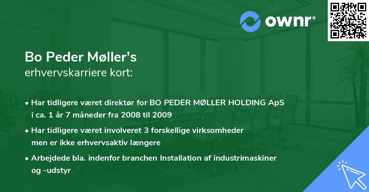 Bo Peder Møller's erhvervskarriere kort
