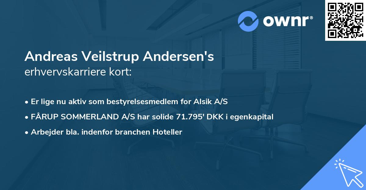 Andreas Veilstrup Andersen's erhvervskarriere kort