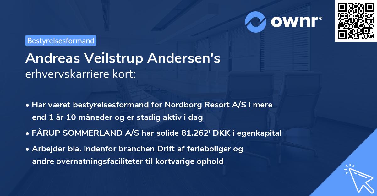 Andreas Veilstrup Andersen's erhvervskarriere kort