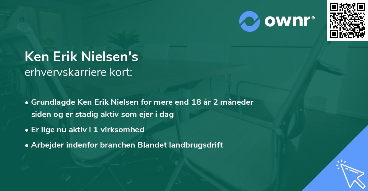 Ken Erik Nielsen's erhvervskarriere kort