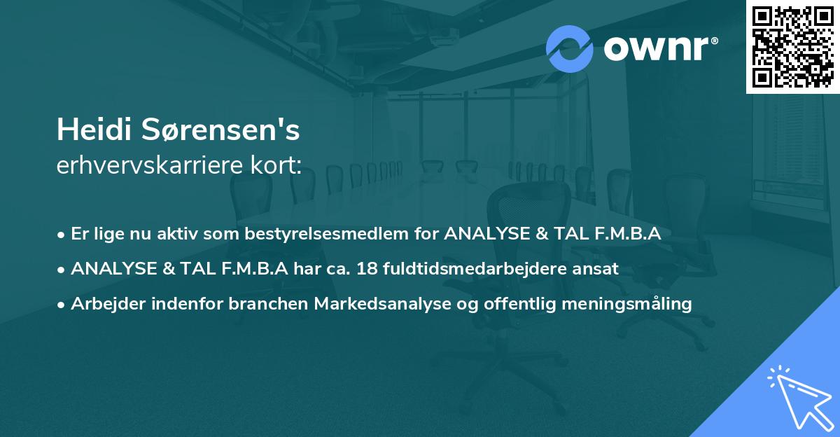 Heidi Sørensen's erhvervskarriere kort