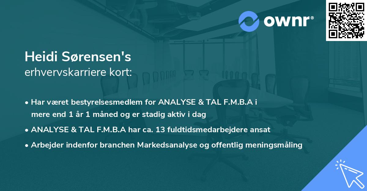 Heidi Sørensen's erhvervskarriere kort