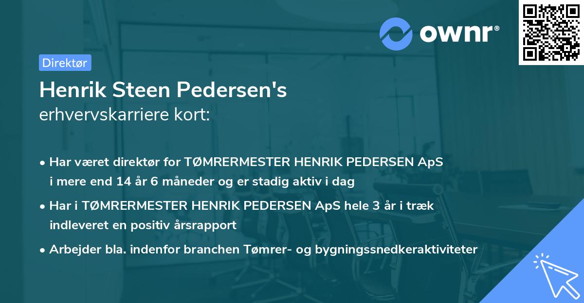 Henrik Steen Pedersen's erhvervskarriere kort