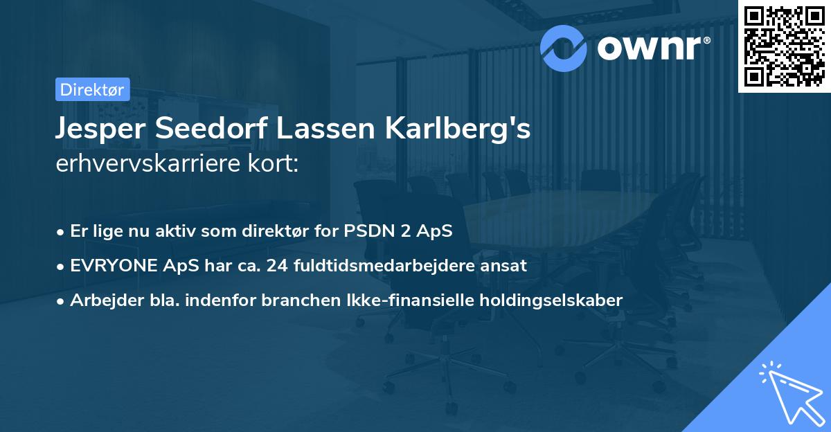 Jesper Seedorf Lassen Karlberg's erhvervskarriere kort