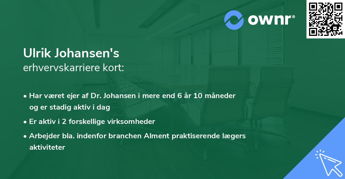 Ulrik Johansen's erhvervskarriere kort