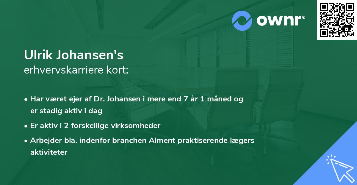 Ulrik Johansen's erhvervskarriere kort