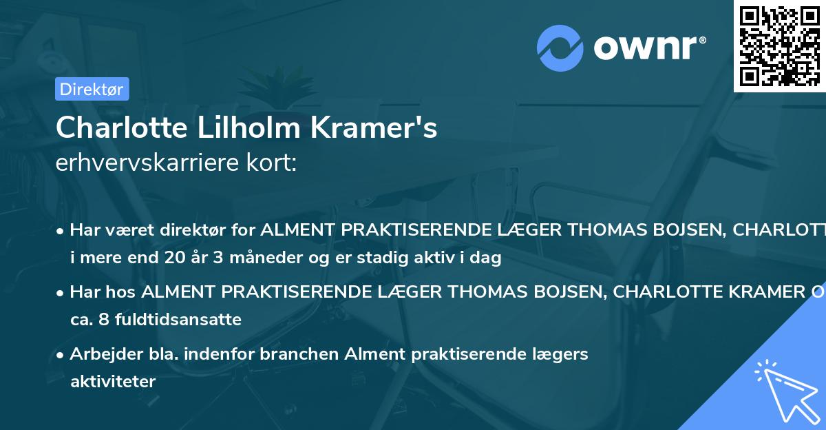 Charlotte Lilholm Kramer's erhvervskarriere kort