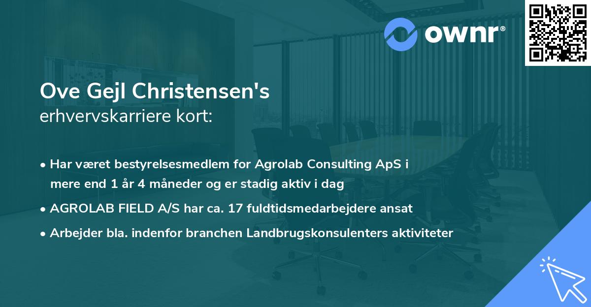 Ove Gejl Christensen's erhvervskarriere kort